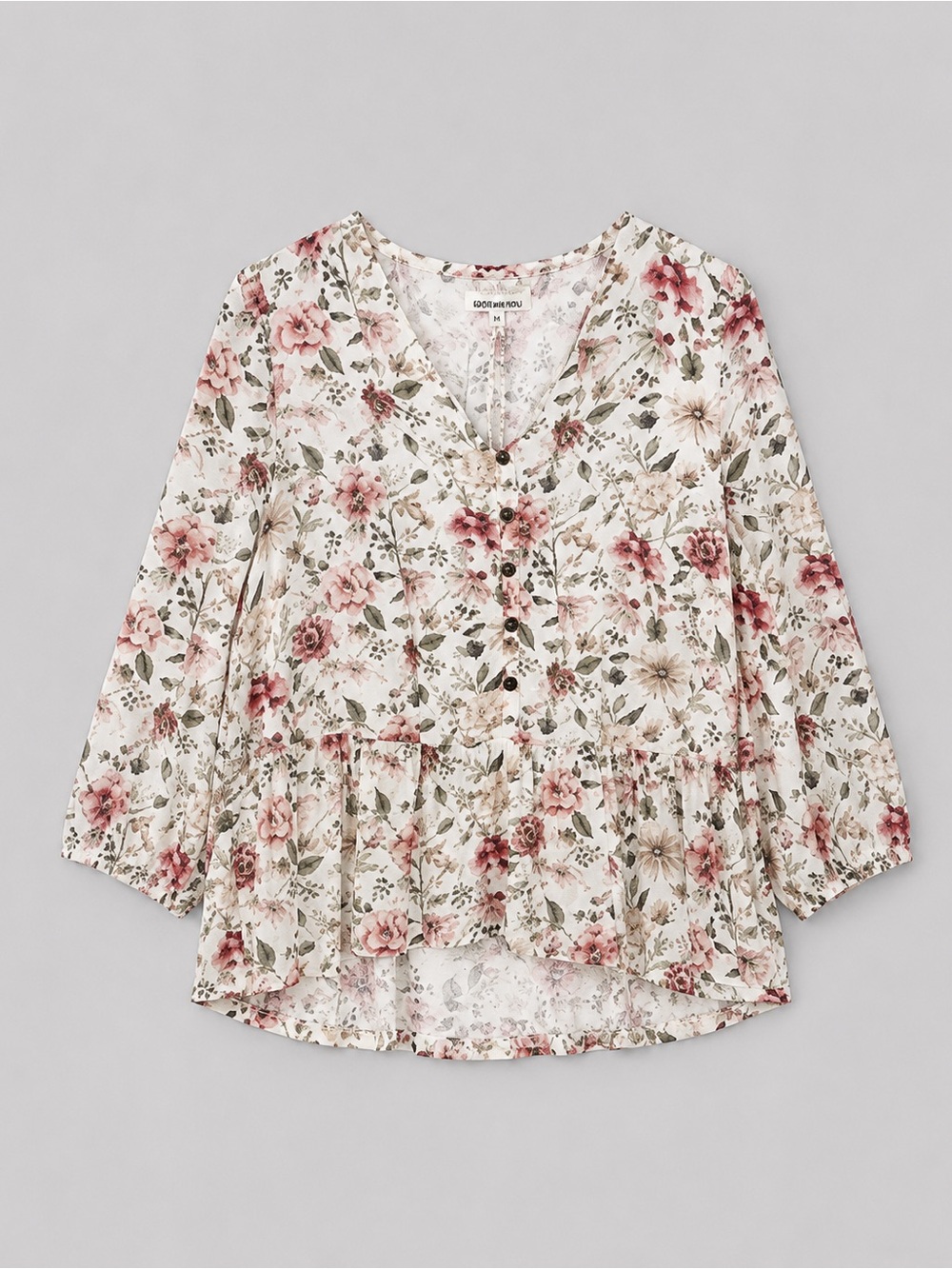 Good Hart Womens Floral Peasant Top Blouse Size Small Cottage Bohemian Prairie
